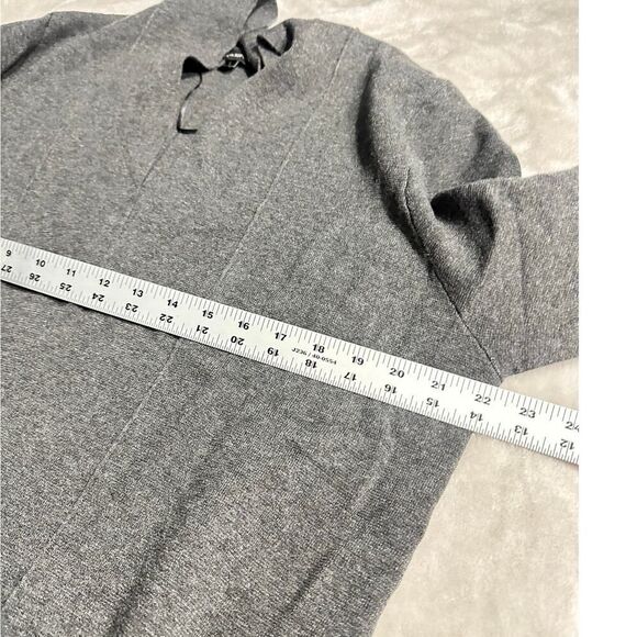 Banana Republic Duster Cardigan Women's Large Charcoal Gray Open Front Pockets - Picture 9 of 10